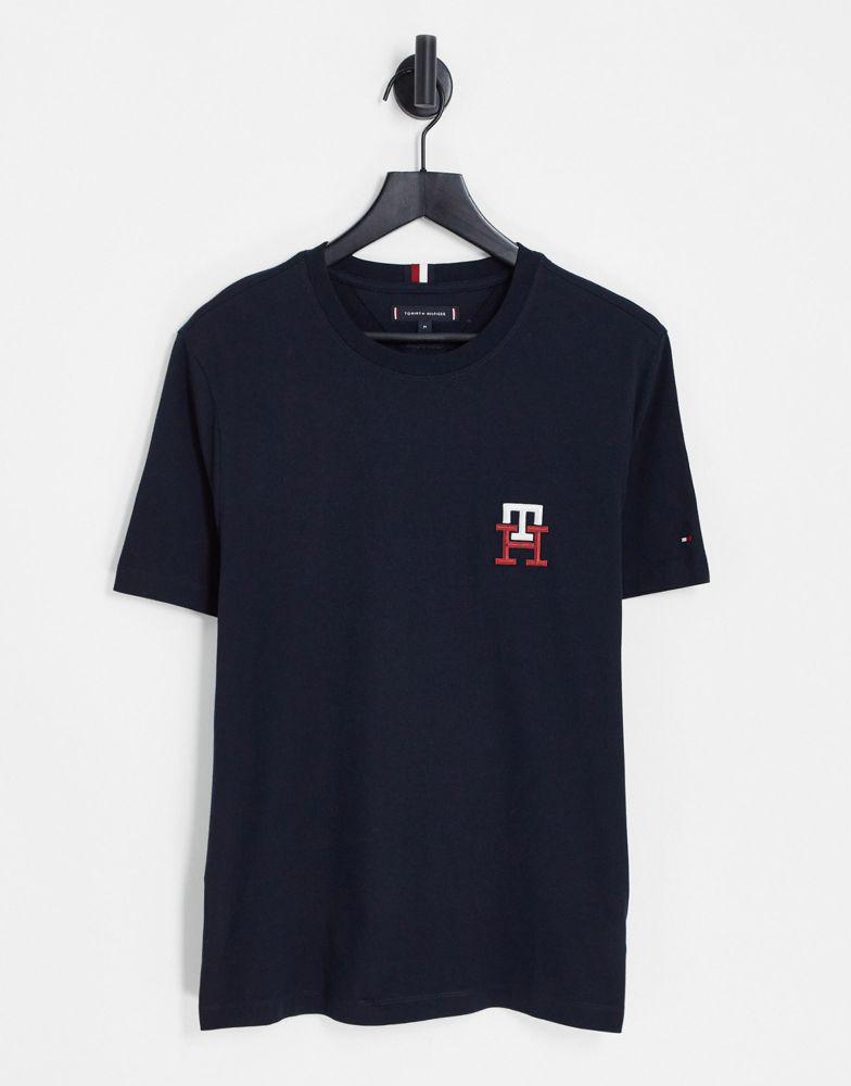Tommy Hilfiger essential monogram logo t-shirt in navy商品第1张图片规格展示