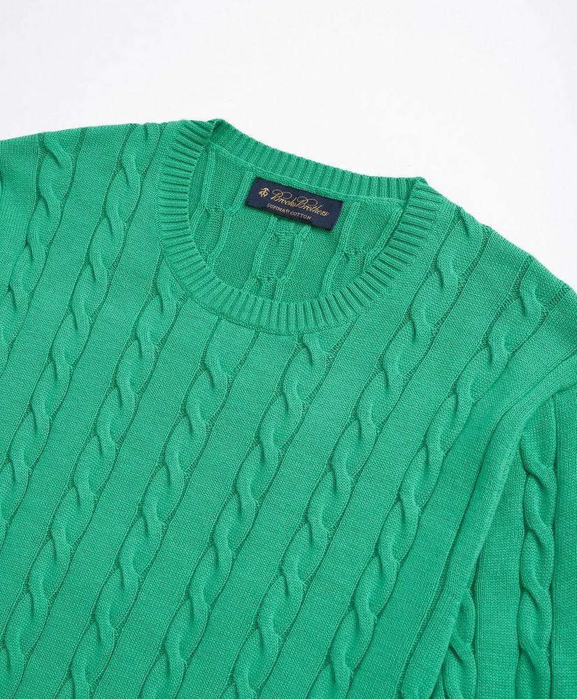 商品Brooks Brothers|Supima® Cotton Cable Crewneck Sweater,价格¥295,第4张图片详细描述
