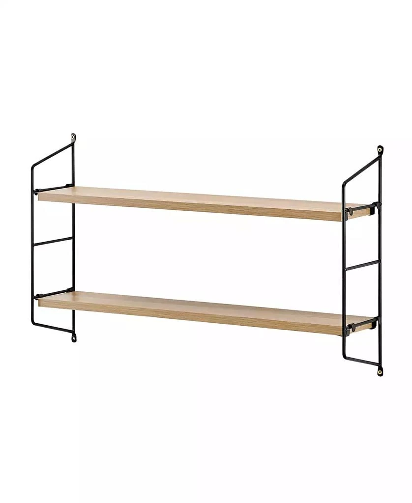 商品Danya B|Severini Floating Bracket Farmhouse Two-Tier Wall Shelf, Black,价格¥260,第4张图片详细描述