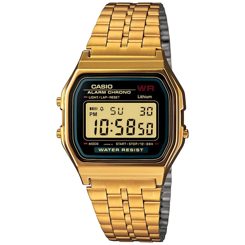 商品Casio|Men's Digital Vintage Gold-Tone Stainless Steel Bracelet Watch 39x39mm A159WGEA-1MV,价格¥515,第1张图片
