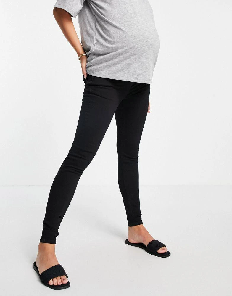 商品Topshop|Topshop Maternity under bump Jamie jeans in black -,价格¥170,第4张图片详细描述