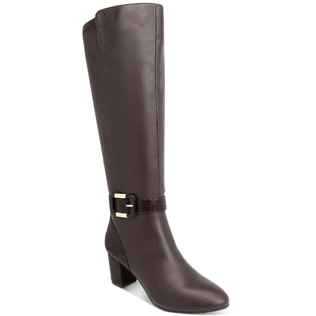 Karen Scott Womens Isabell Faux Leather Embossed Knee-High Boots商品第1张图片规格展示