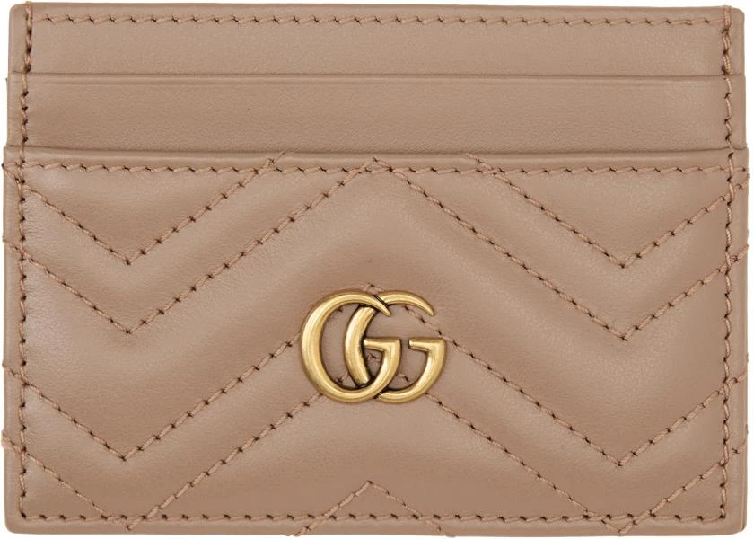 商品Gucci|Beige GG Marmont Card Holder,价格¥2724,第1张图片