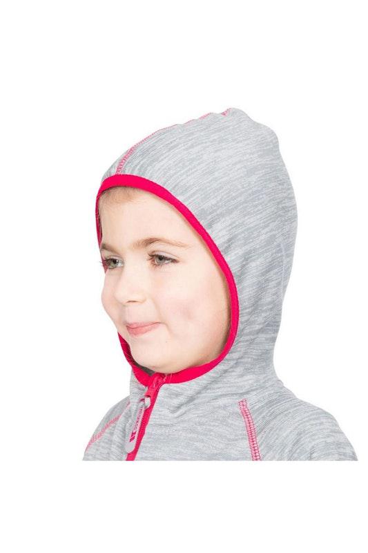 Trespass Childrens Girls Goodness Full Zip Hooded Fleece Jacket (Platinum Marl)商品第2张图片规格展示