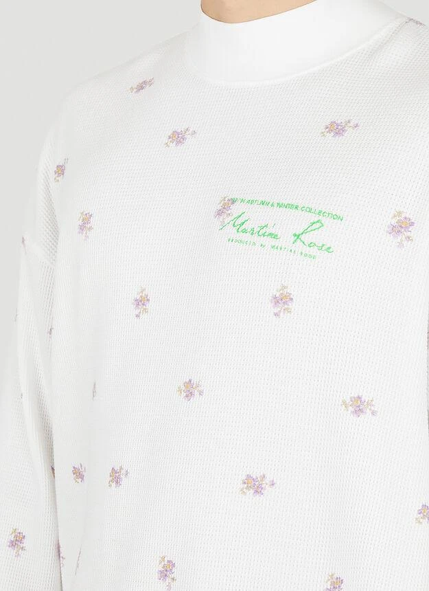 商品Martine Rose|Floral Print Long Sleeve T-Shirt in White,价格¥1203,第5张图片详细描述