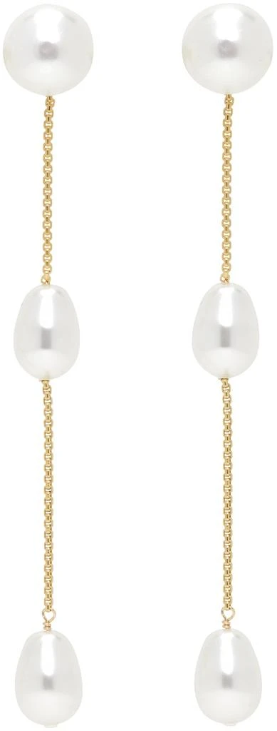 商品Sophie Buhai|Gold & White Small Pearl Drop Earrings,价格¥3697,第1张图片