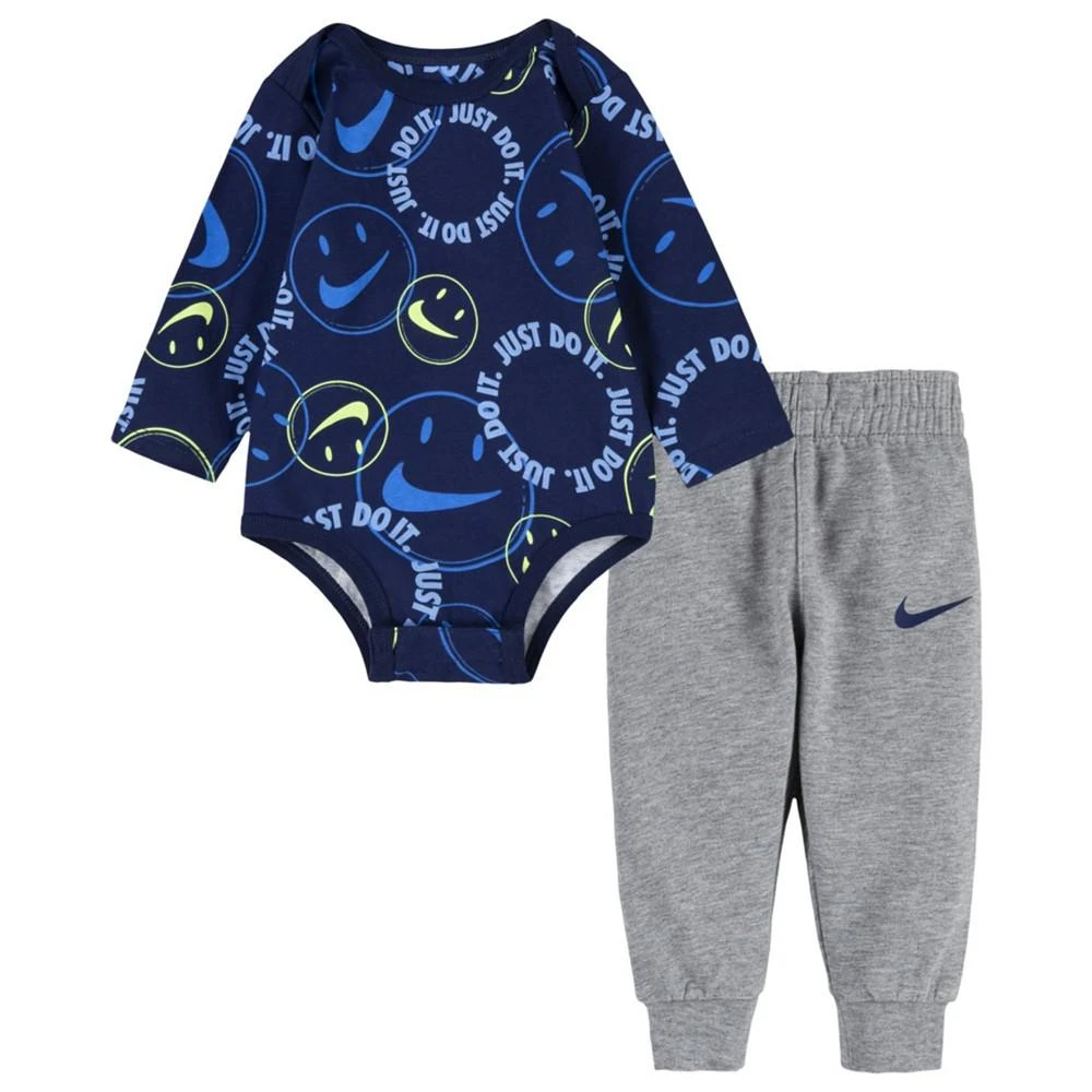 商品NIKE|Baby Boys Happy Long Sleeve Bodysuit and Pants, 2 Piece Set,价格¥136,第1张图片