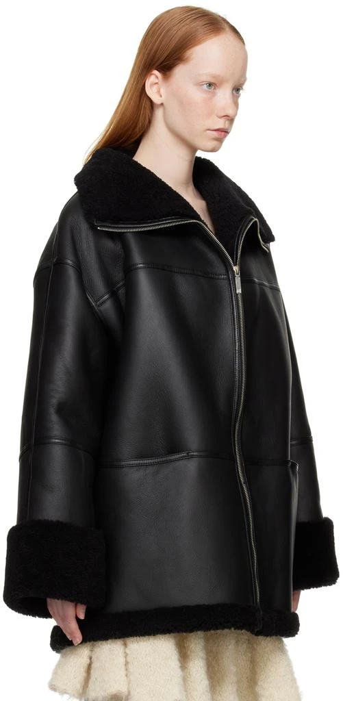 商品Totême|Black Signature Shearling Jacket,价格¥18953,第2张图片详细描述