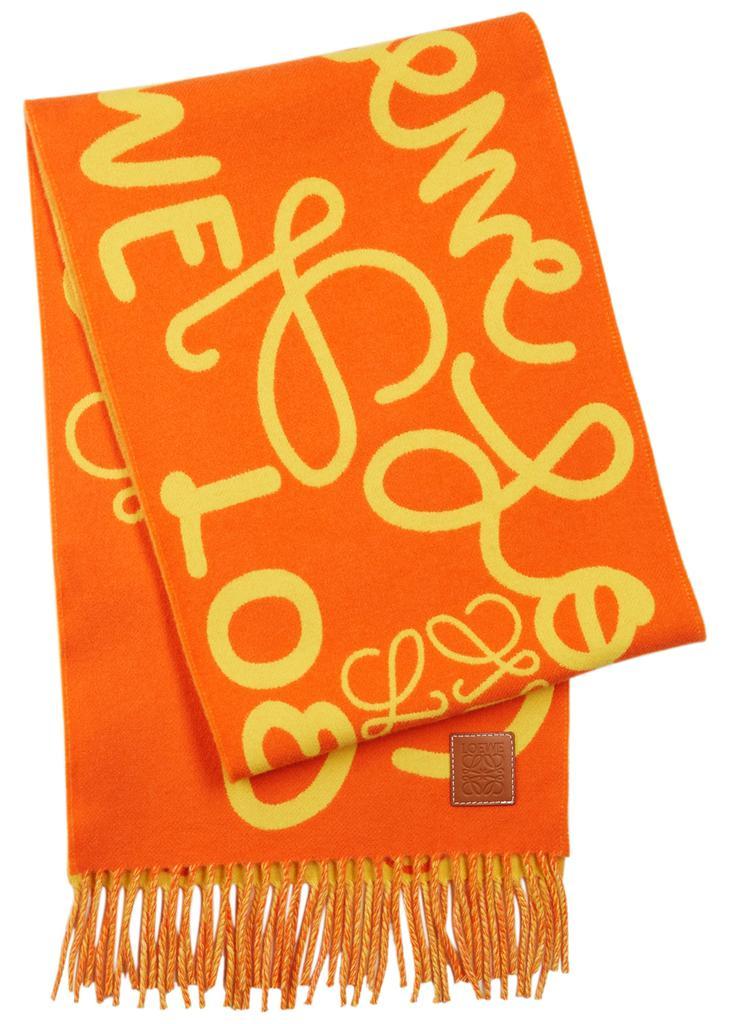 商品Loewe|Two-tone logo wool-blend scarf,价格¥3273,第1张图片