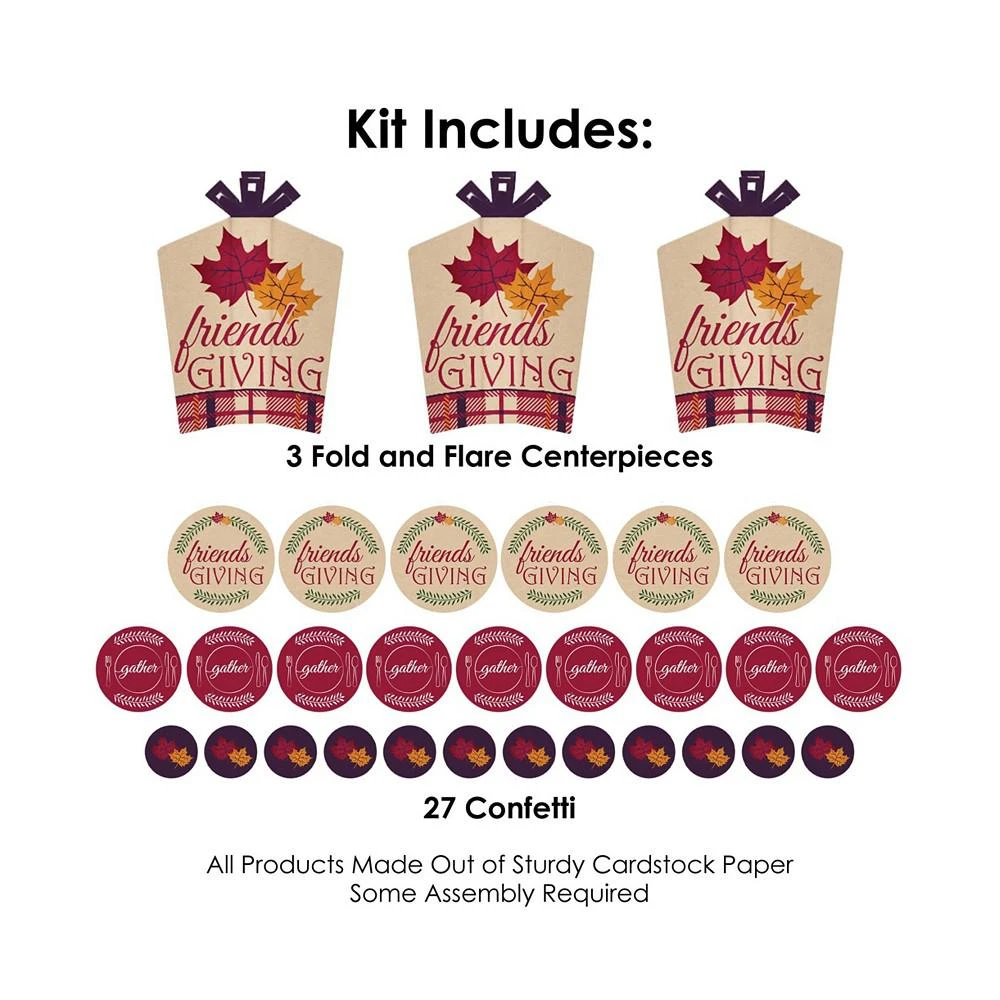 商品Big Dot of Happiness|Friends Thanksgiving Feast Decor & Confetti Terrific Table Centerpiece Kit 30 Ct,价格¥120,第3张图片详细描述