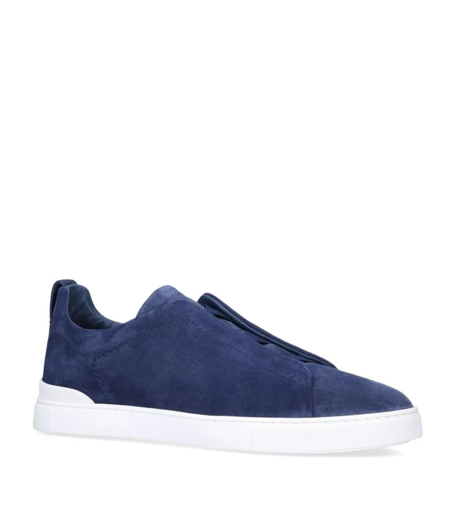 商品Zegna|Suede Triple Stitch Sneakers,价格¥9675,第1张图片