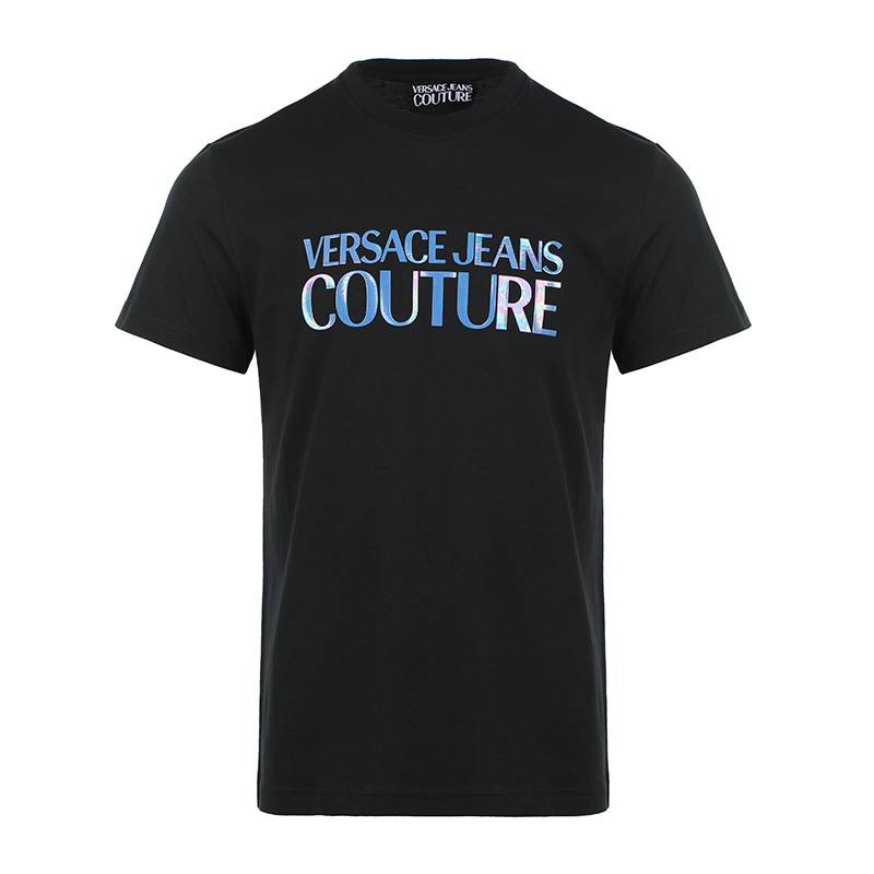 VERSACE JEANS 男黑色短袖T恤 72GAHP02-CJ01P-OT5商品第1张图片规格展示