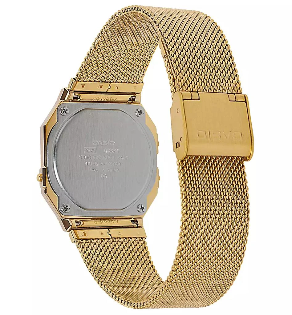 商品Casio|Unisex Gold-Tone Stainless Steel Mesh Bracelet Watch 35.5mm,价格¥599,第3张图片详细描述