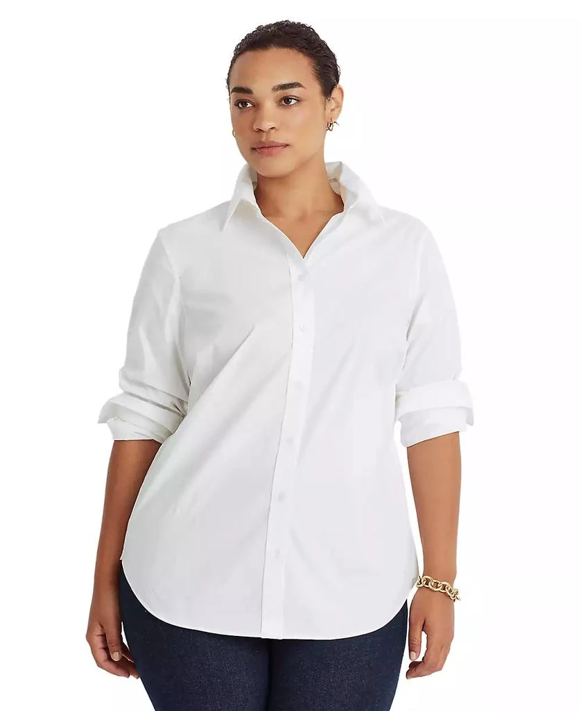 商品Ralph Lauren|Plus-Size Easy Care Cotton Shirt,价格¥701,第1张图片