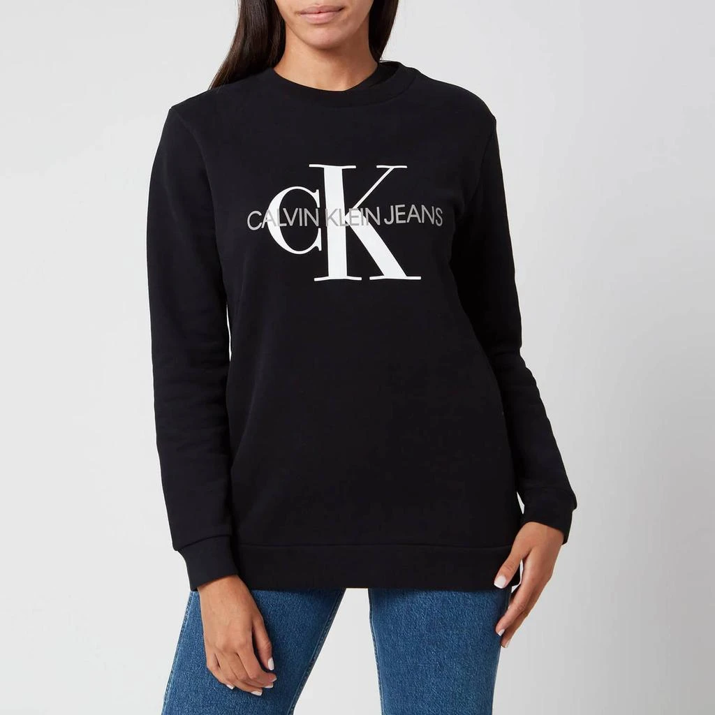 商品Calvin Klein|Calvin Klein Jeans Women's Monogram Logo 卫衣 - CK Black,价格¥392,第1张图片