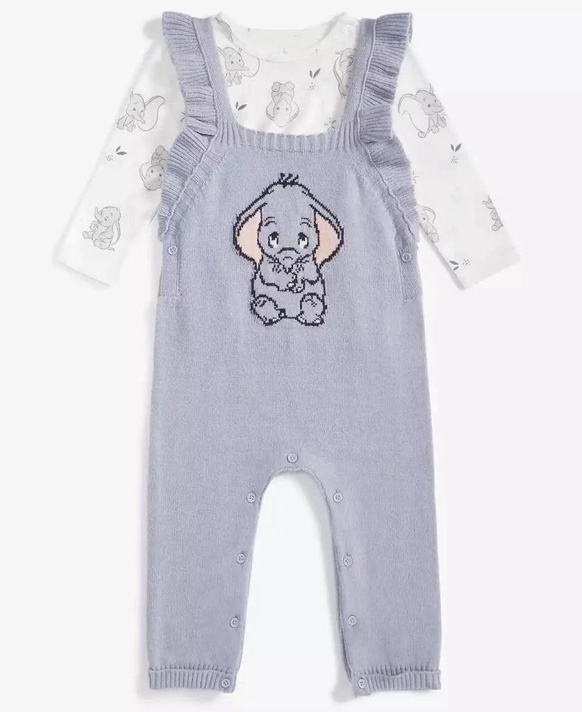 商品Disney|Baby Girls Dumbo Knit Shirt & Overalls 2-Pc Set,价格¥153,第1张图片