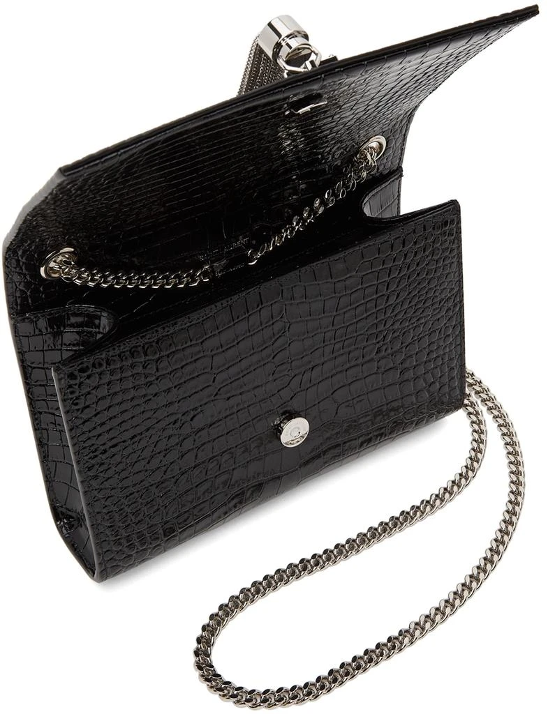 商品Yves Saint Laurent|Black & Silver Croc Small Kate Tassel Bag,价格¥16265,第5张图片详细描述