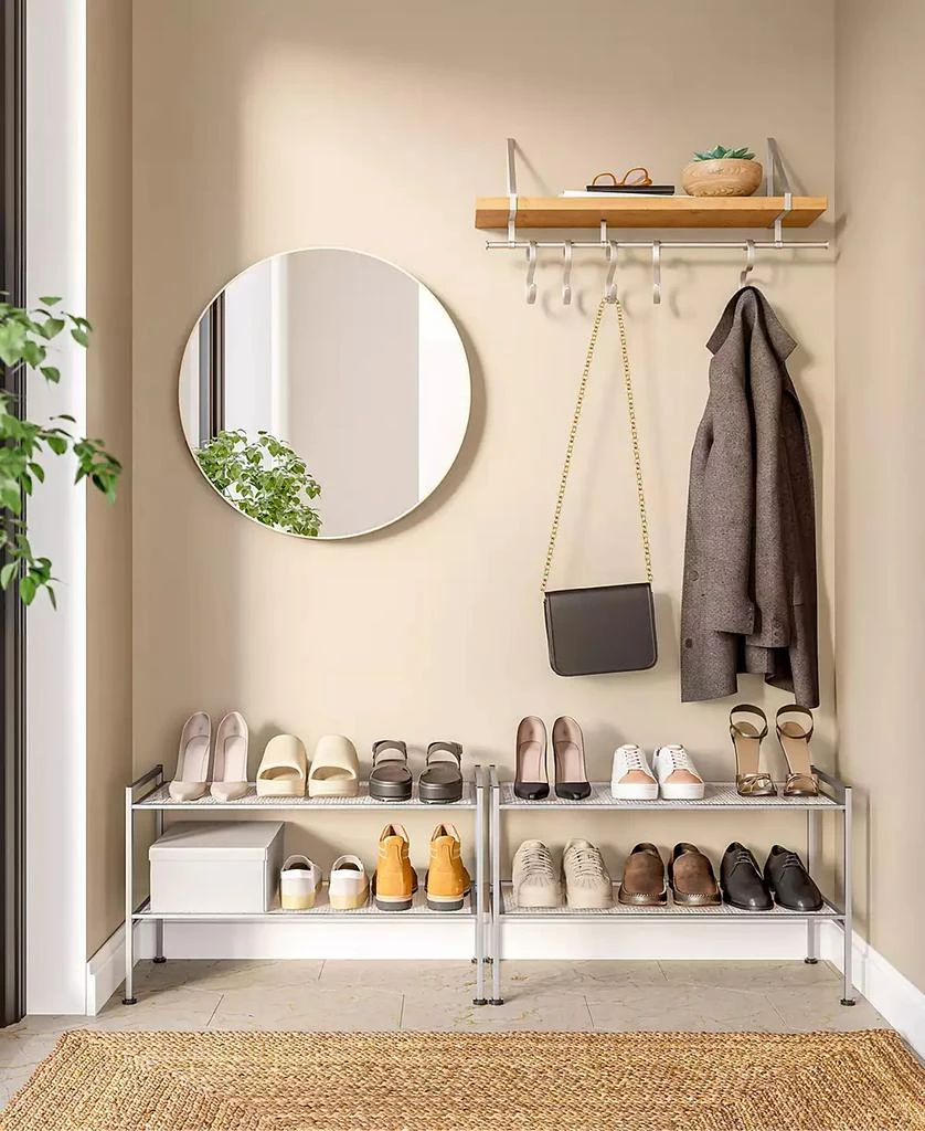 商品Seville Classics|2 Tier Stackable Metal Mesh Utility Shoe Rack,价格¥356,第2张图片详细描述