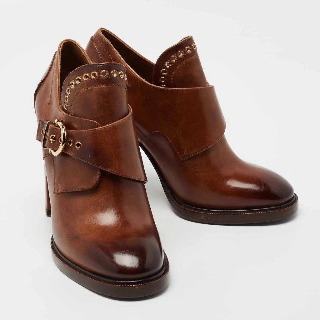 商品Salvatore Ferragamo|Salvatore Ferragamo Brown Leather Nevers Boots Size 39,价格¥3823,第4张图片详细描述