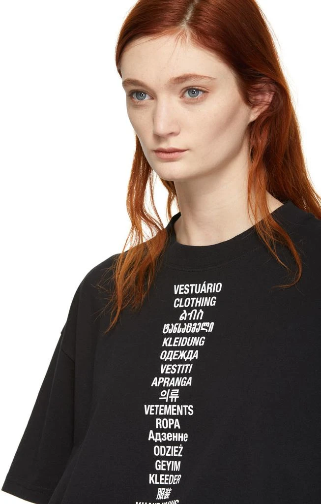 商品Vetements|Black Translated T-Shirt 短袖,价格¥1742,第4张图片详细描述