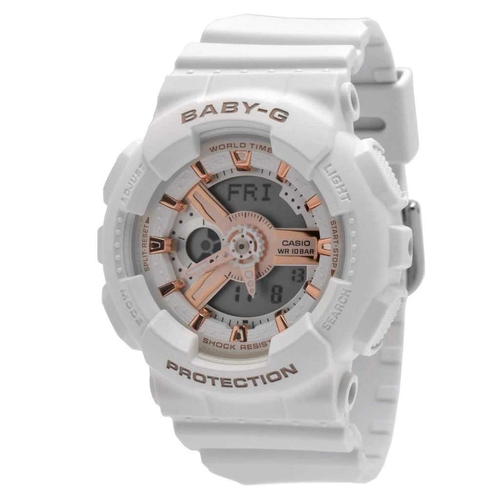 商品Casio|Casio Women's Analog-Digital Watch - Baby-G White Resin Strap | BA110RG-7A,价格¥636,第1张图片