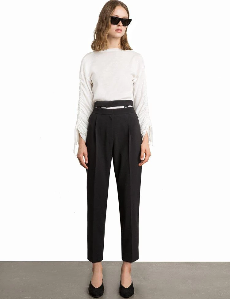 商品Pixie Market|Ivory Ruched Sleeve Knit Top,价格¥455,第4张图片详细描述