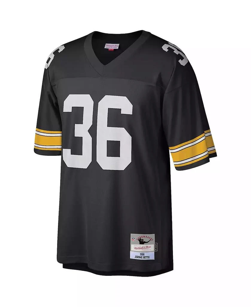 商品Mitchell and Ness|Men's Jerome Bettis Black Pittsburgh Steelers Big and Tall 1996 Retired Player Replica Jersey,价格¥966,第3张图片详细描述