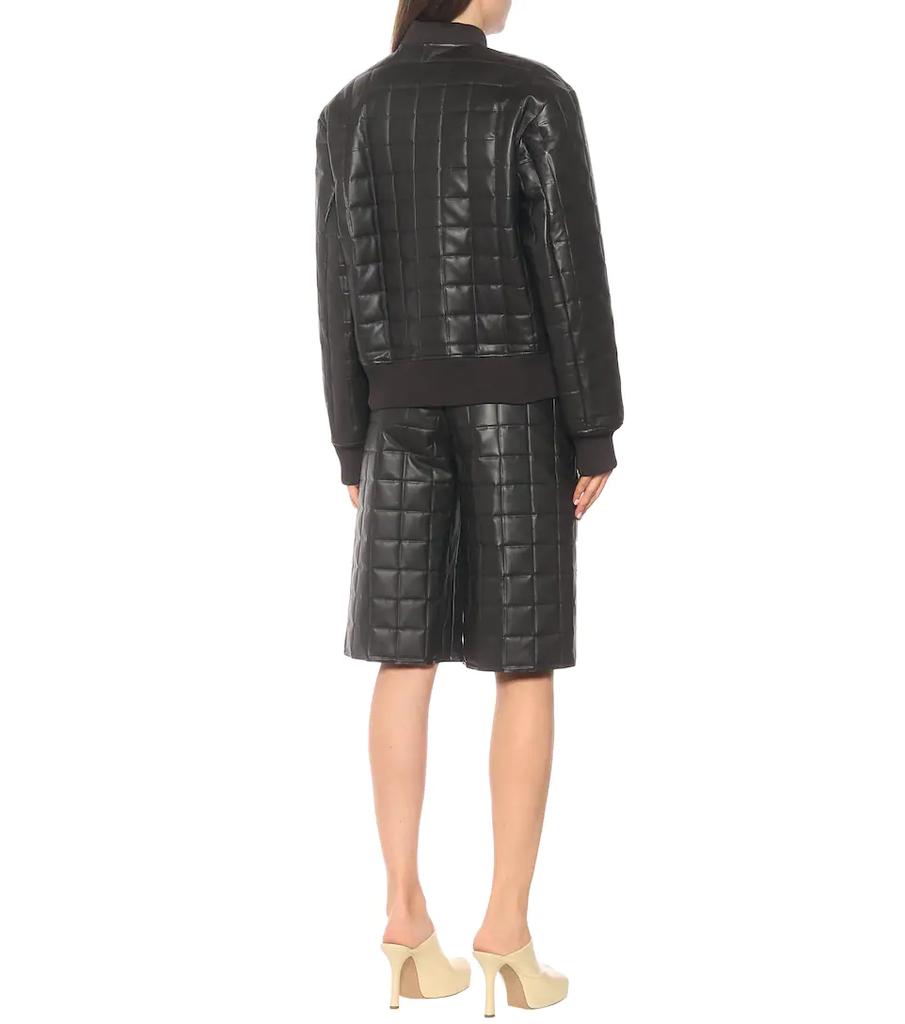 Quilted leather bomber jacket商品第3张图片规格展示