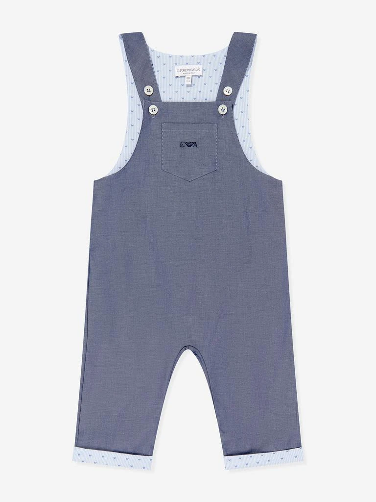 商品Emporio Armani|Emporio Armani Baby Boys Dungarees Romper in Blue,价格¥1521,第4张图片详细描述