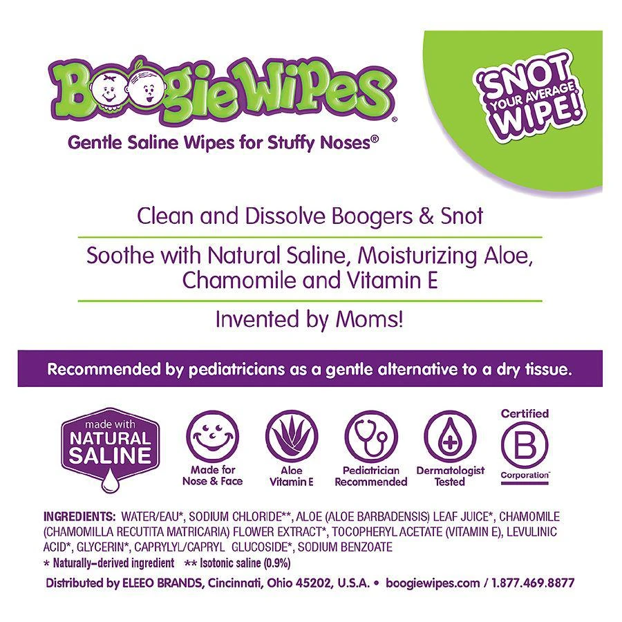 商品Boogie Wipes|Unscented Saline Wipes Unscented,价格¥82,第3张图片详细描述
