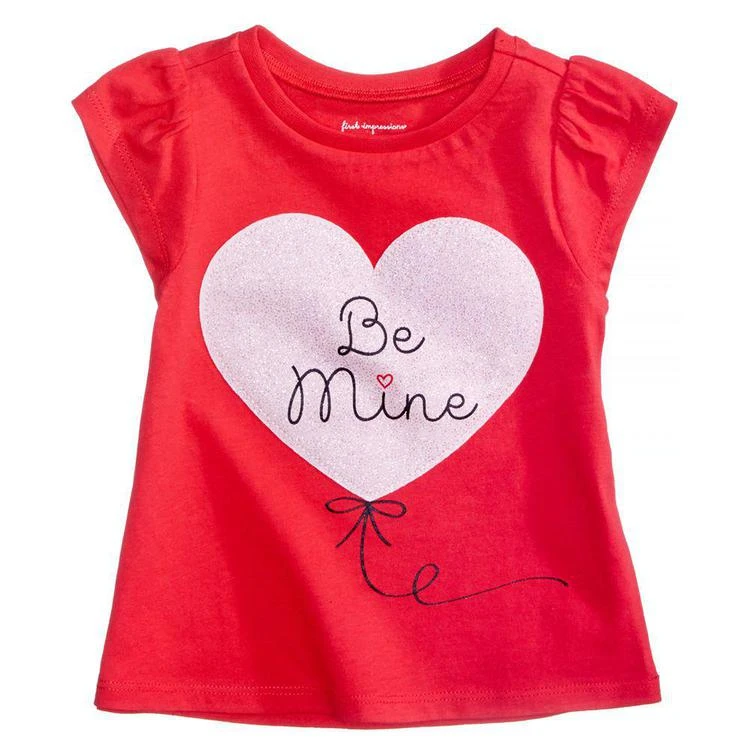 商品First Impressions|Be Mine Cotton T-Shirt, Baby Girls, Created for Macy's,价格¥29,第1张图片