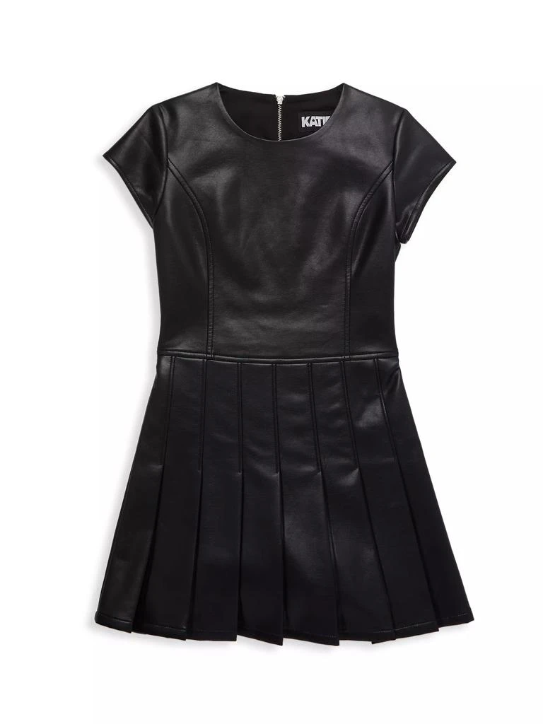 商品KatieJ NYC|Girl's Eddie Faux Leather Dress,价格¥539,第1张图片
