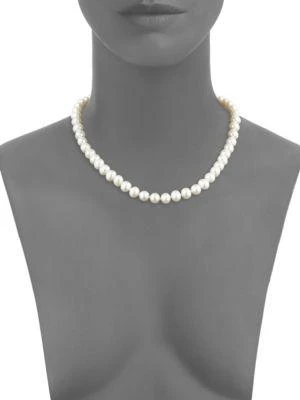 商品BELPEARL|3-Piece Sterling Silver 8-9mm White Semi Round Cultured Freshwater Pearl Collar Necklace, Bracelet & Stud Earrings Set,价格¥838,第2张图片详细描述