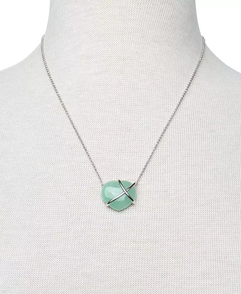 商品Macy's|Dyed Jade Heart Crisscross Pendant Necklace in Sterling Silver, 17-1/2" + 2" extender,价格¥515,第2张图片详细描述