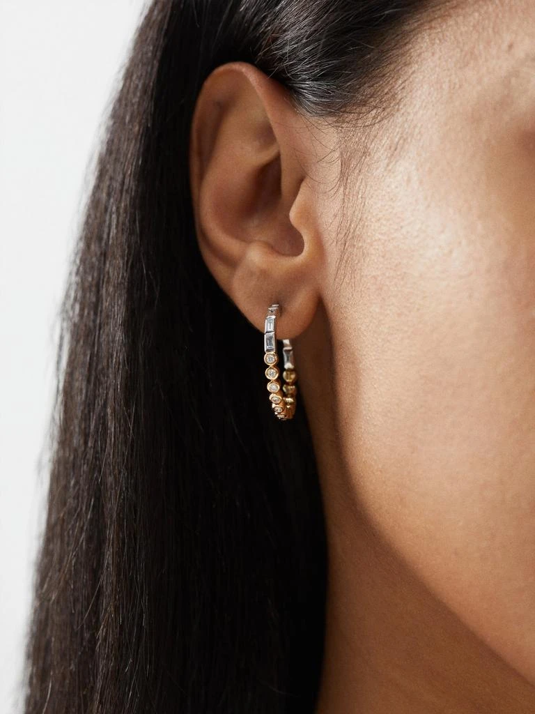 商品Yvonne Léon|Diamond & 18kt gold hoop earrings,价格¥25203,第2张图片详细描述