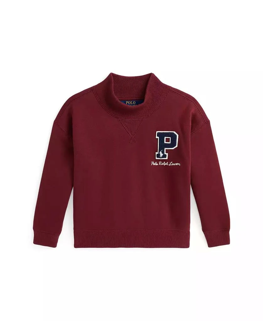 商品Ralph Lauren|Toddler And Little Girls Fleece Letterman Sweatshirt,价格¥365,第1张图片