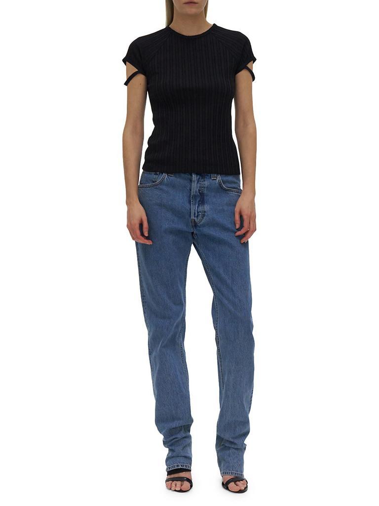 商品Helmut Lang|Rib-Knit Cotton T-Shirt,价格¥1112,第4张图片详细描述