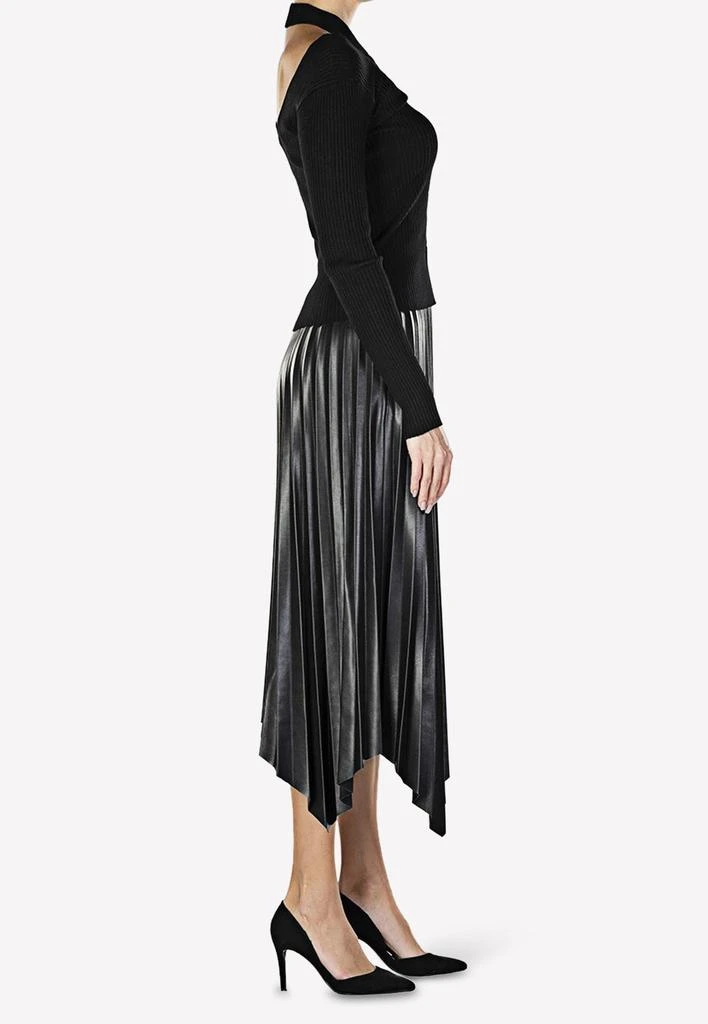 商品Acler|Jayla Pleated Asymmetrical Midi Skirt in Vegan Leather,价格¥2802,第3张图片详细描述