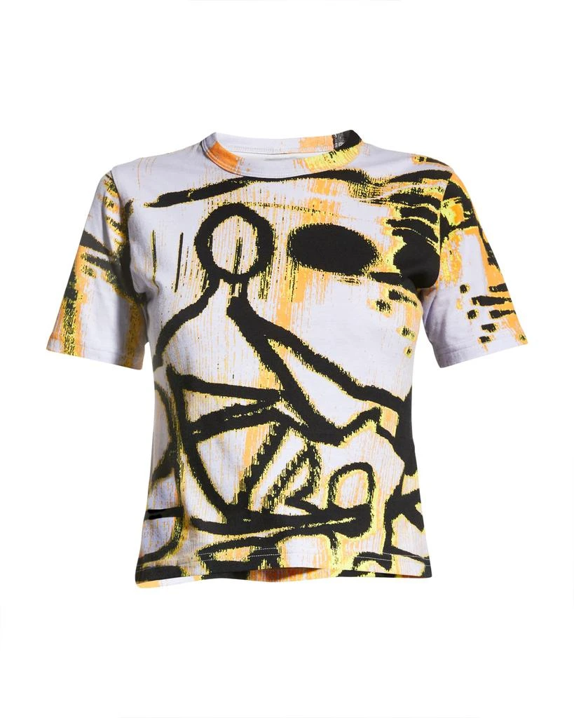 商品Alexander McQueen|Printed Jersey Cropped Tee,价格¥1130,第2张图片详细描述