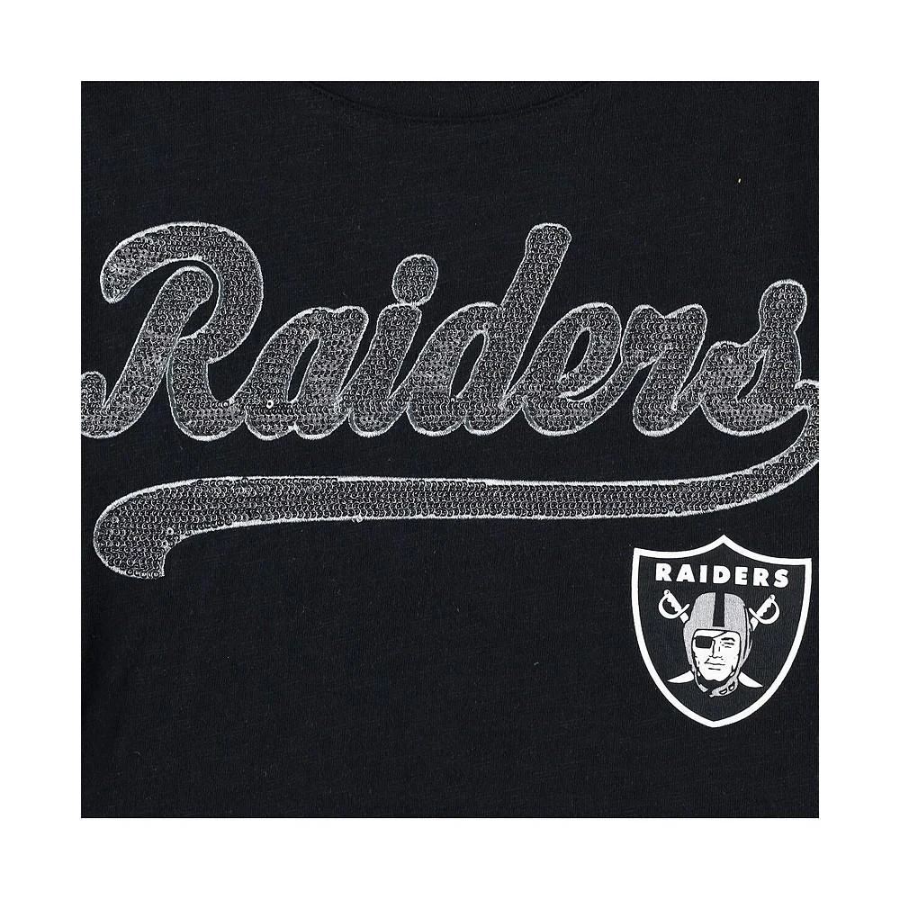 商品Tommy Hilfiger|Women's Black Las Vegas Raiders Justine Long Sleeve Tunic T-shirt,价格¥413,第2张图片详细描述