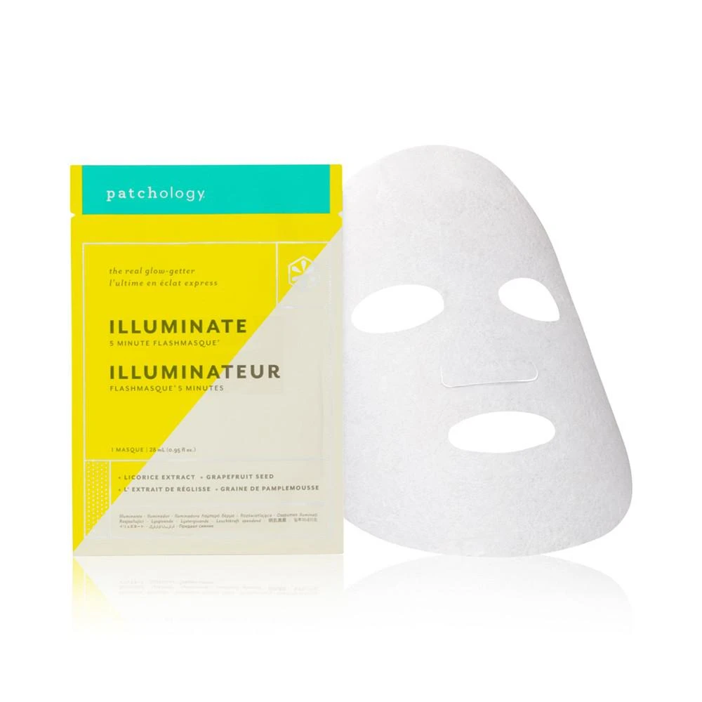 商品Patchology|Illuminate FlashMasque 5-Minute Facial Sheet,价格¥60,第1张图片