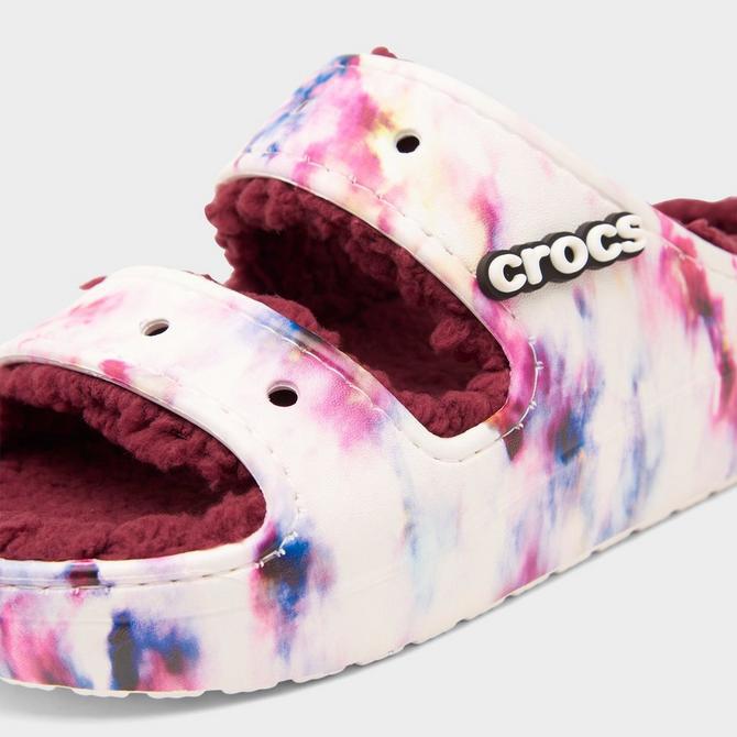 Women's Crocs Classic Cozzzy Tie-Dye Graphic Sandals商品第3张图片规格展示