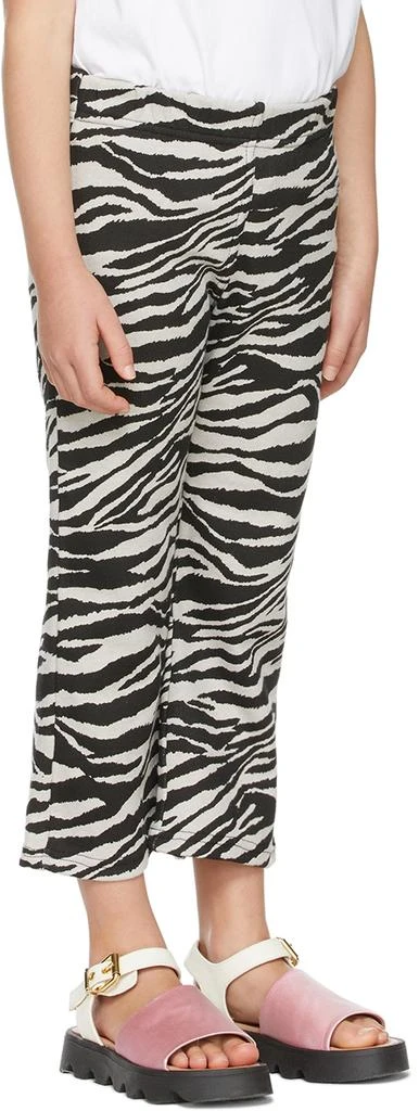 商品Mardi Mercredi Les Petits|Kids Beige & Black Zebra Flare Lounge Pants,价格¥311,第3张图片详细描述