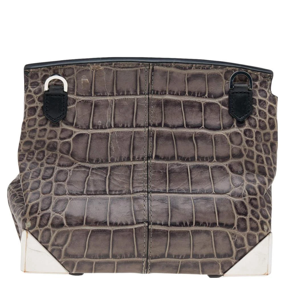 商品[二手商品] Alexander Wang|Alexander Wang Grey/Black Croc Embossed Leather Mini Marion Prisma Shoulder Bag,价格¥1024,第4张图片详细描述