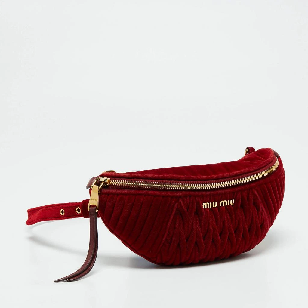 商品[二手商品] Miu Miu|Miu Miu Red Matelassé Velvet Belt Bag,价格¥1958,第3张图片详细描述