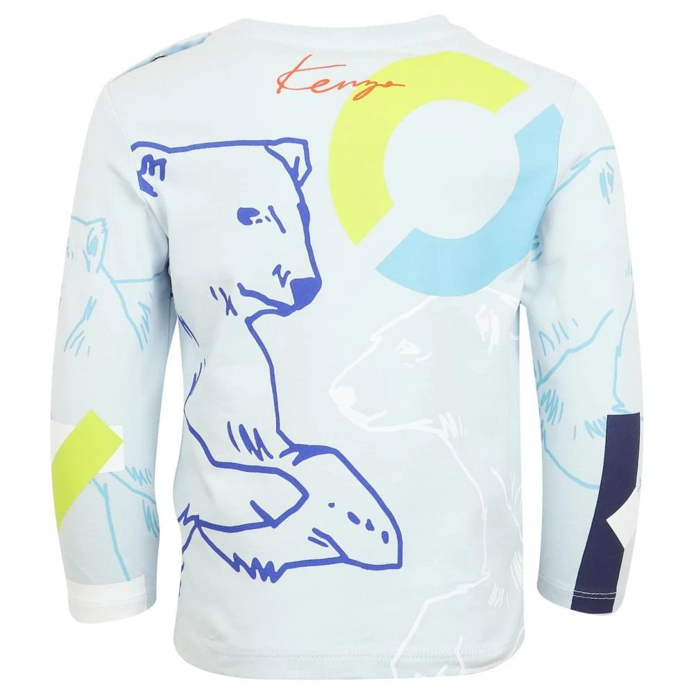 商品Kenzo|Pale Blue Multi Iconics Long Sleeved Infant T Shirt,价格¥205,第3张图片详细描述