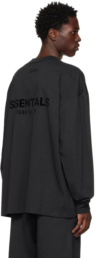 商品Essentials|Black Flocked Long Sleeve T-Shirt,价格¥293,第3张图片详细描�述
