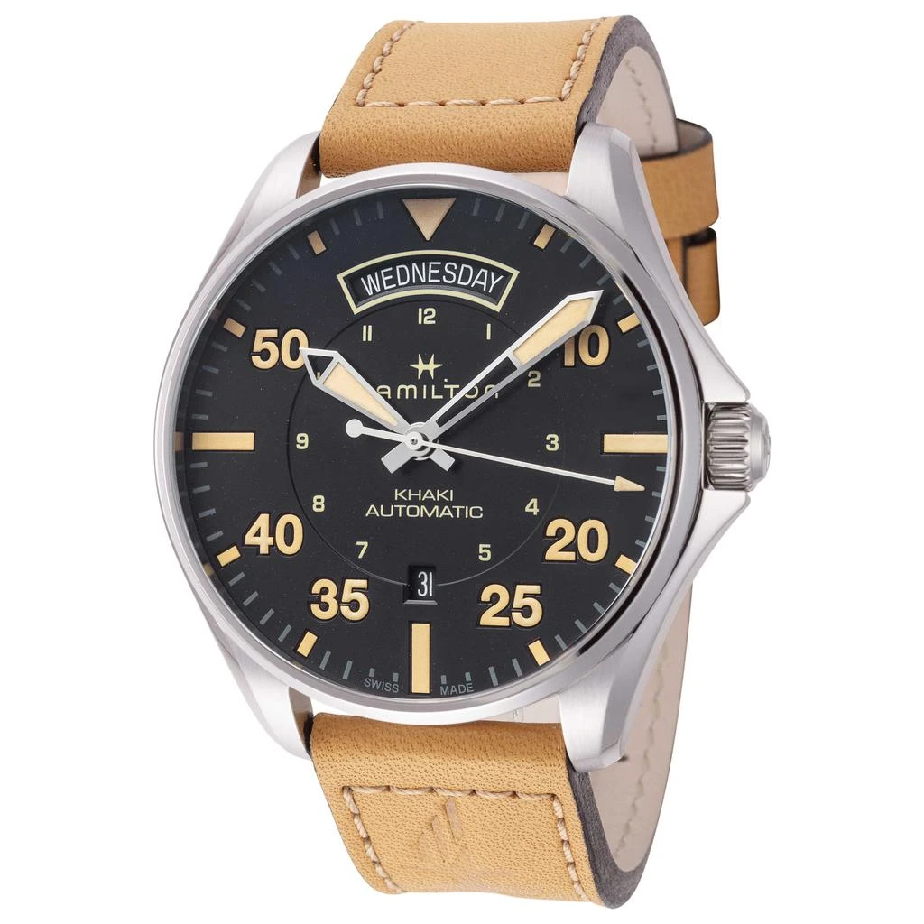 商品Hamilton|卡其航空系列 男士机械腕表 42mm H64645531,价格¥3961,第1张图片