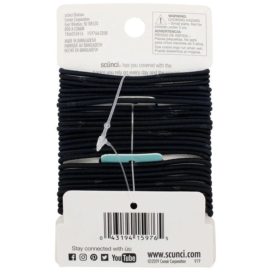 商品Scunci|No Damage Gentle-Hold Elastic Hair Bands Medium Black,价格¥32,第2张图片详细描述