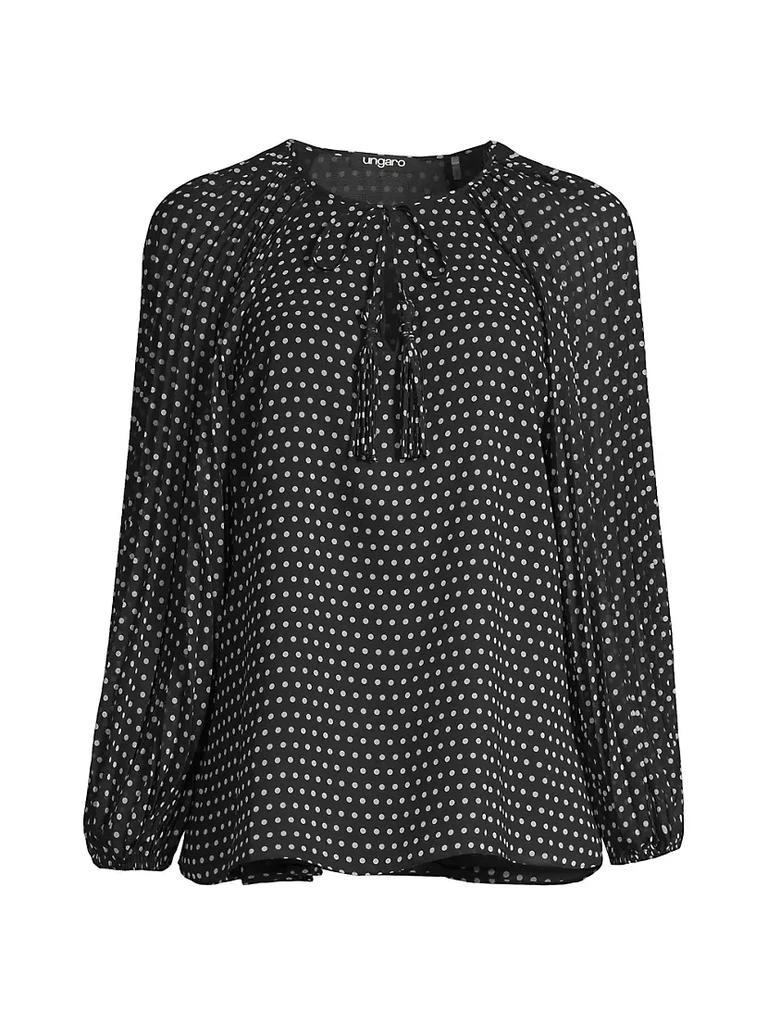 商品UNGARO|Marina Dot Chiffon Blouse,价格¥1670,第1张图片